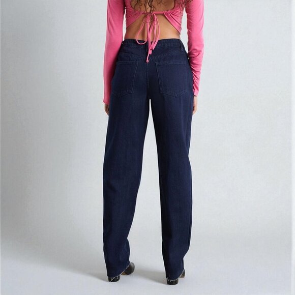 WEWOREWHAT Dark Blue Low Rise Dad Jeans Size 27 - Picture 4 of 14